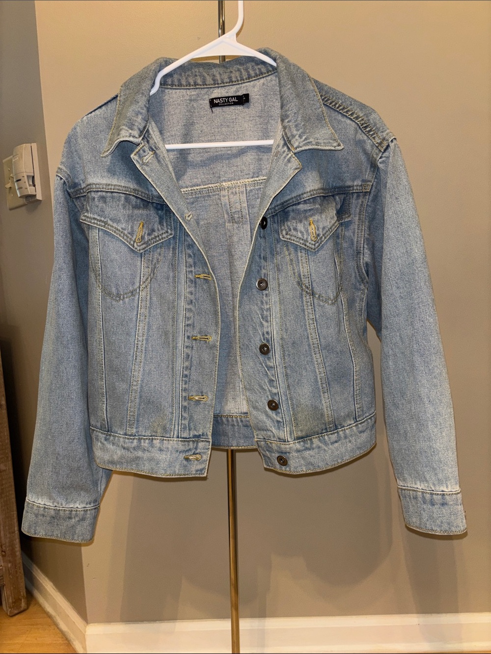 Nasty Gal Light Blue Cropped Denim Jacket 2